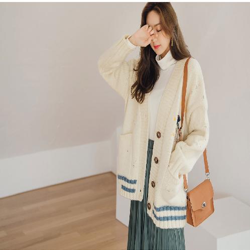 Celrot Embroidery Cardigan | top, outer, cardigan, knit, cute