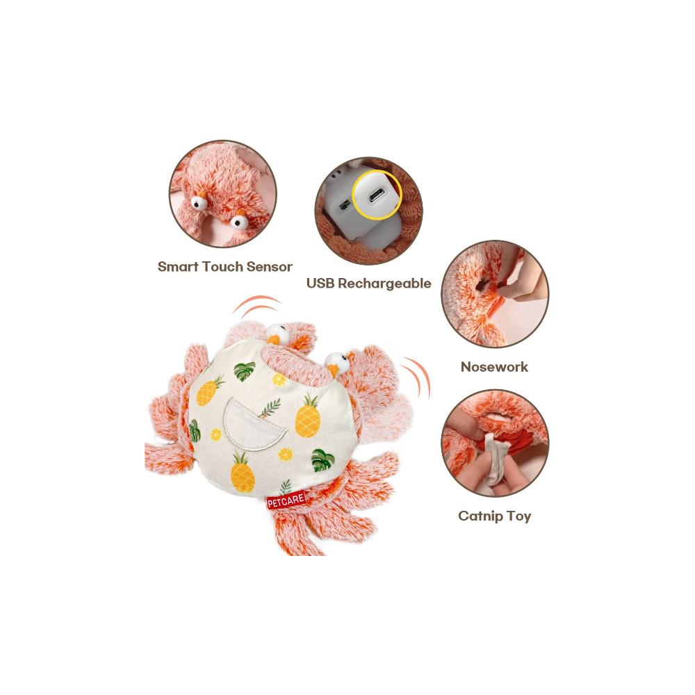 Dancing Crab, Moving Cat Kicker Toy, Catnip Toys, Interactive Cat Toys for Cat Exercise