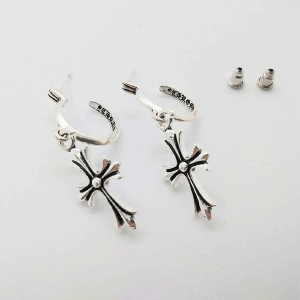 925 Silver Vintage Cross Jimin Ring Earrings