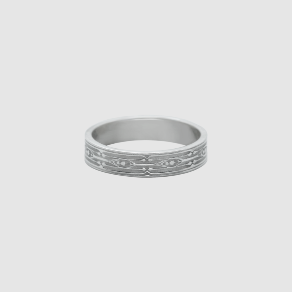 Iris Etching Couple Ring Men